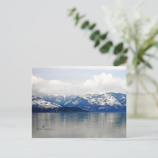 Bergen van het meer briefkaart (Staand voorkant)