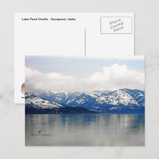 Bergen van het meer briefkaart (Voorkant / Achterkant)