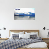 Bergen van het meer canvas afdruk (Insitu (Slaapkamer))