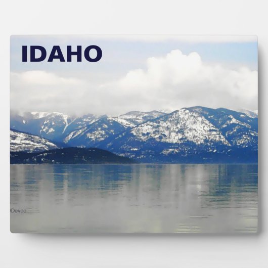 Bergen van het meer fotoplaat (Voorkant)