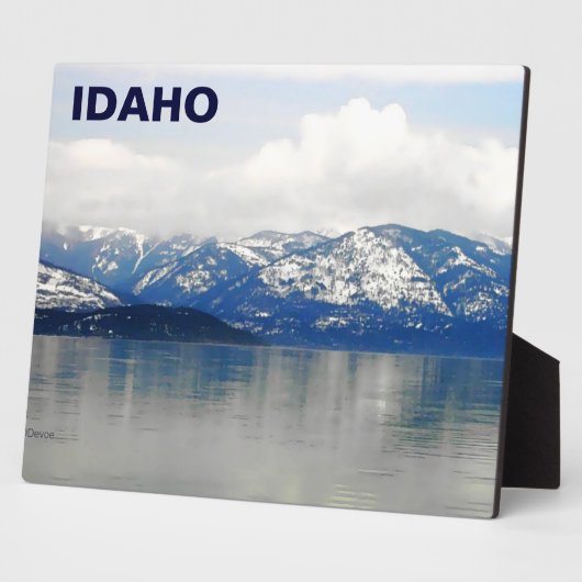 Bergen van het meer fotoplaat (Zijkant)