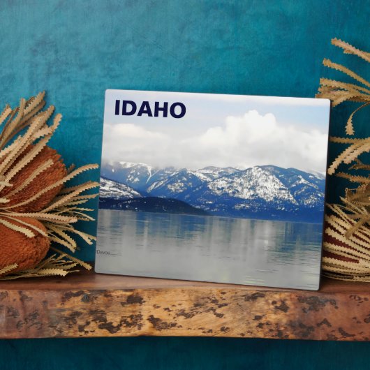 Bergen van het meer fotoplaat (Zijkant)