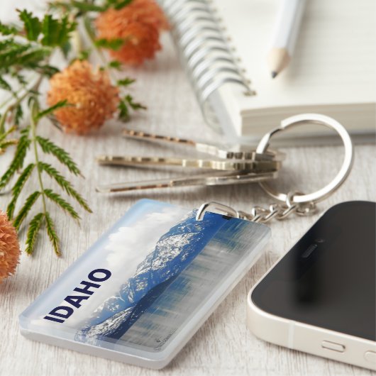 Bergen van het meer sleutelhanger (Voorkant Rechts)