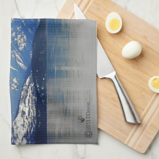 Bergen van het meer theedoek (Quarter Fold)