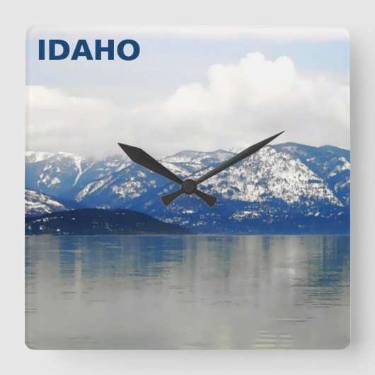 Bergen van het meer vierkante klok (Voorkant)