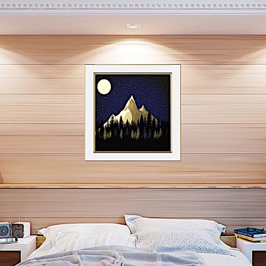Bergen van het moonlight folie afdrukken