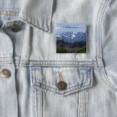Bergen van Lone Pine Vierkante Button 5,1 Cm (In situ)