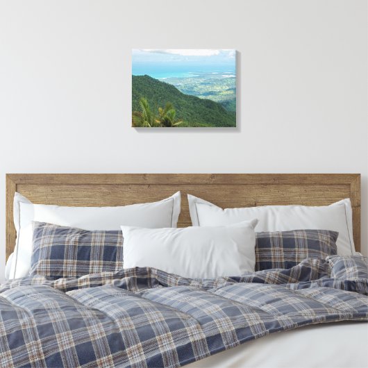 bergen van luquillo over de kust van puerto - rico canvas afdruk (Insitu (Slaapkamer))