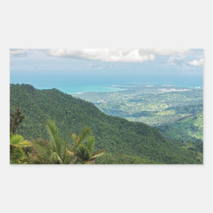 bergen van luquillo over de kust van puerto - rico rechthoekige sticker