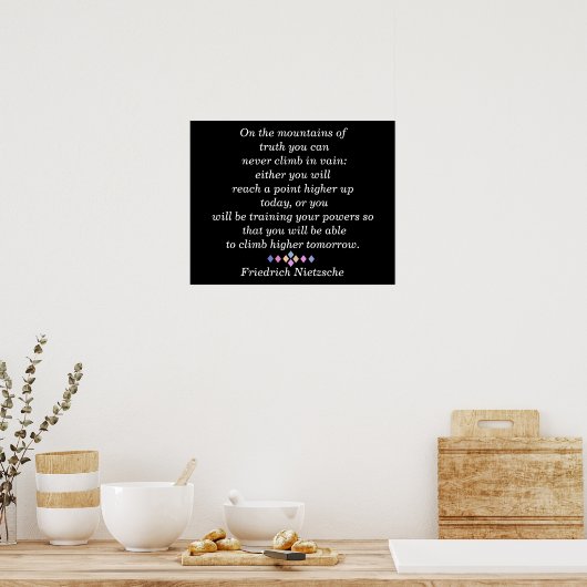 Bergen van waarheid - Nietzsche quote - kunstdruk Poster (Keuken)