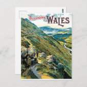 Bergen van Wales, uitzicht van het landschap, oldt Briefkaart (Voorkant / Achterkant)