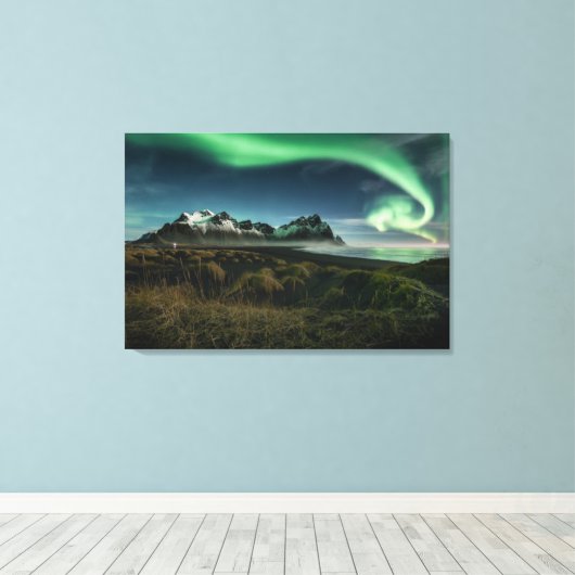 Bergen | Vestrahorngebergte in IJsland Canvas Afdruk (Insitu (Houten vloer))