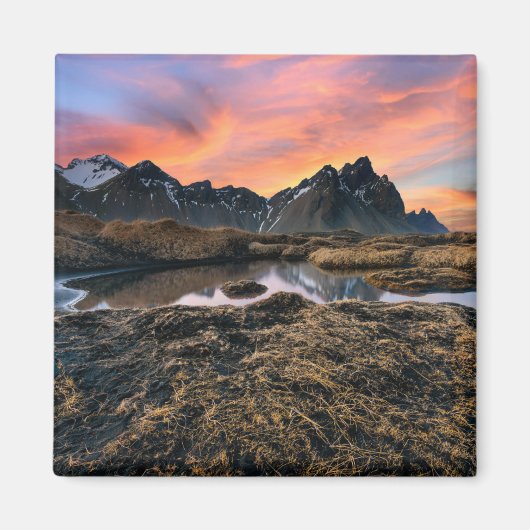 Bergen | Vesturhorn Mountain IJsland Magneet (Voorkant)