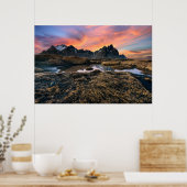Bergen | Vesturhorn Mountain IJsland Poster (Keuken)