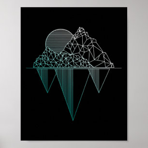 Bergen Vintage Wandelen Kamperen Trekking Klimmen Poster