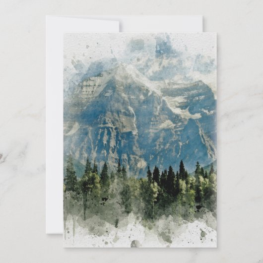 Bergen voor bomen Bruids douche uitnodiging (Achterkant)