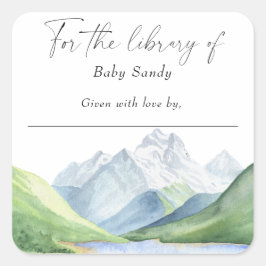 Bergen - voor de bibliotheek van vierkante sticker