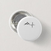 Bergen Wandelen Hartslag Ronde Button 3,2 Cm (Voorkant /achterkant)
