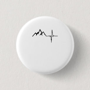 Bergen Wandelen Hartslag Ronde Button 3,2 Cm