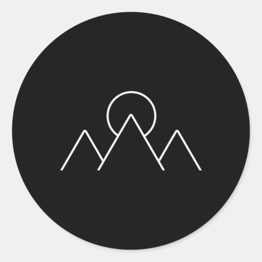 Bergen Wandelkamp Minimalisme Geometrisch Ronde Sticker (Voorkant)