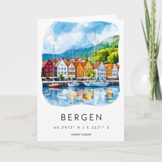 Bergen Watercolor 2 Kaart (Voorkant)
