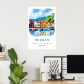Bergen Watercolor 2 Poster (Thuiskantoor)