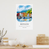 Bergen Watercolor 2 Poster (Keuken)