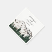 Bergen Waterverf rustieke bos bruiloft Servet (Hoek)