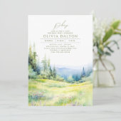 Bergen Wildbloemen Natuur Boho Birthday Kaart (Staand voorkant)