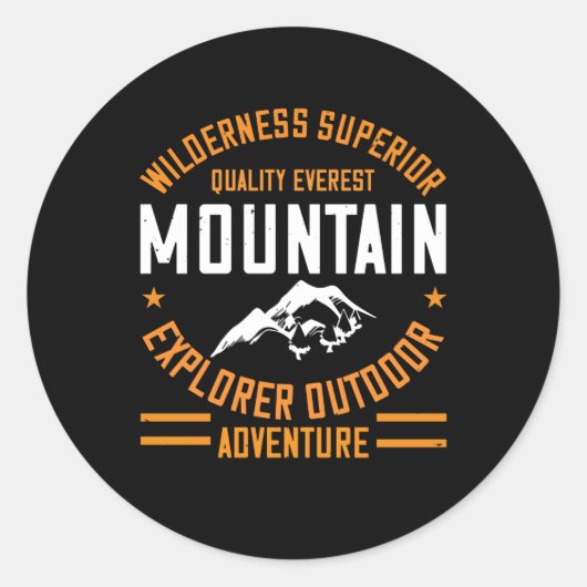 Bergen - Wilderness Explorer Outdoor Adventure Ronde Sticker (Voorkant)