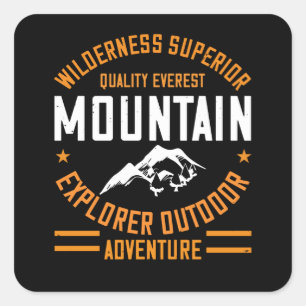 Bergen - Wilderness Explorer Outdoor Adventure Vierkante Sticker