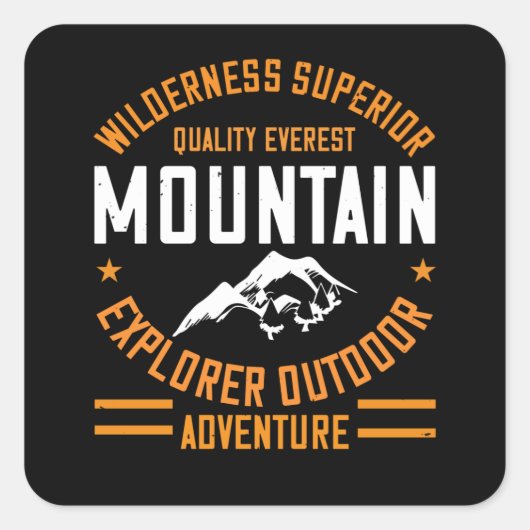 Bergen - Wilderness Explorer Outdoor Adventure Vierkante Sticker (Voorkant)