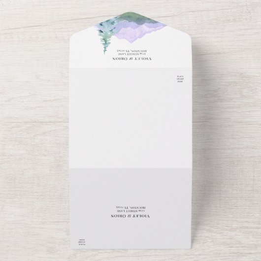 Bergen woestijn Rustic Wedding All In One Uitnodiging (Buitenkant)