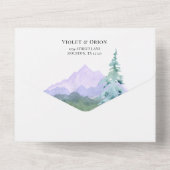 Bergen woestijn Rustic Wedding All In One Uitnodiging (Achterkant)