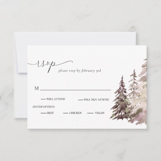 Bergen woestijn Rustic Wedding RSVP Kaart (Voorkant)