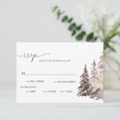 Bergen woestijn Rustic Wedding RSVP Kaart (Staand voorkant)