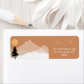 Bergen woestijn terracotta bruiloft terugzendadres etiket (Insitu)