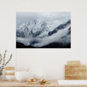 Bergen, wolken en mist poster (Keuken)