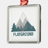 Bergen zijn mijn speelplaats metalen ornament (Links)