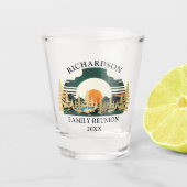 Bergen Zonsondergang Groen Aangepast Kamp Gezinsre Shot Glas (Voorkant)