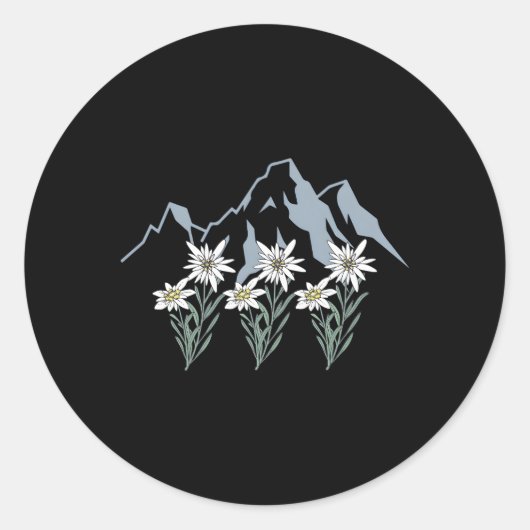 Bergen Zwitserland Alpen Edelweiss Basket Ale Fl Ronde Sticker (Voorkant)