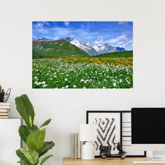 Bergen | Zwitserse vallei Poster (Thuiskantoor)