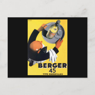 Berger 45 type maseillais retro vintage poster briefkaart