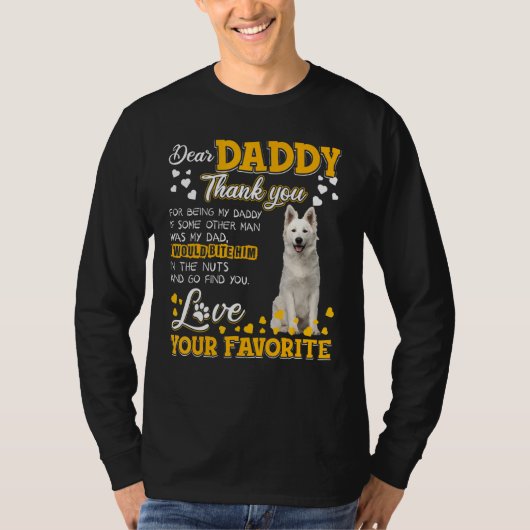 Berger Blanc Suisse Beste papa bedankt dat je bent T-shirt (Voorkant)