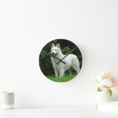 Berger Blanc Suisse Dog Ronde Klok (Huis)
