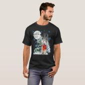 Berger Blanc Suisse onder moonlight Snow - Kerstmi T-shirt (Voorkant volledig)