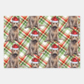 Berger Picard Christmas Dog Holiday Plaid Inpakpapier Vel (Voorkant 3)