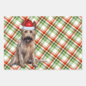 Berger Picard Christmas Dog Holiday Plaid Inpakpapier Vel (Voorkant)
