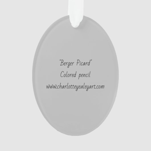 Berger Picard Dog Art Ornament (achterkant)