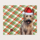 Berger Picard Dog Holiday Plaid Christmas Kaart (Buitenkant ongevouwen)